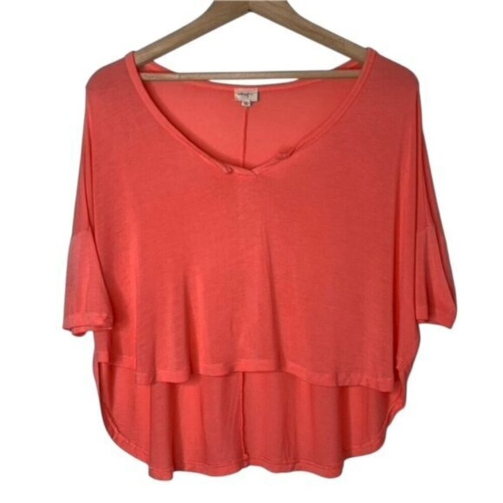 Y2K Aritzia Womens Top T-shirt Cropped Coral pink XS coquette fairy boho chic